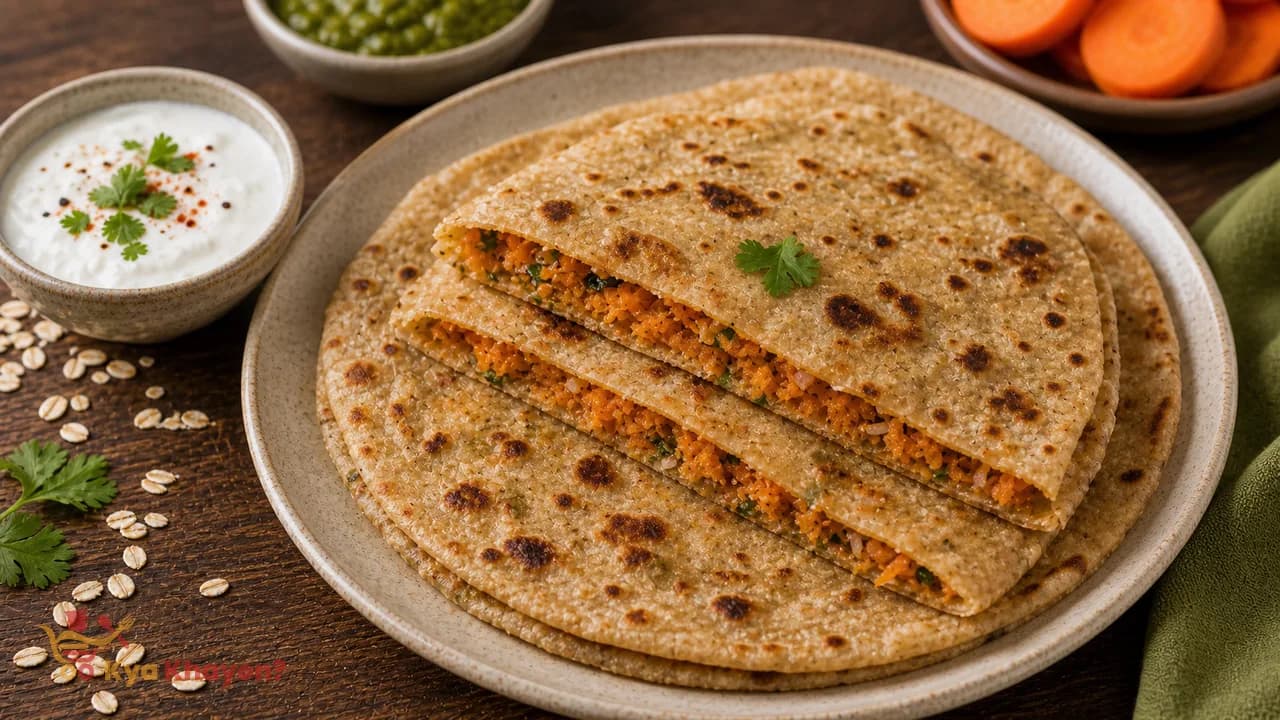 Carrot Stuffed Oat Bran Chapati (30% Oat Bran, 70% Wheat Flour)