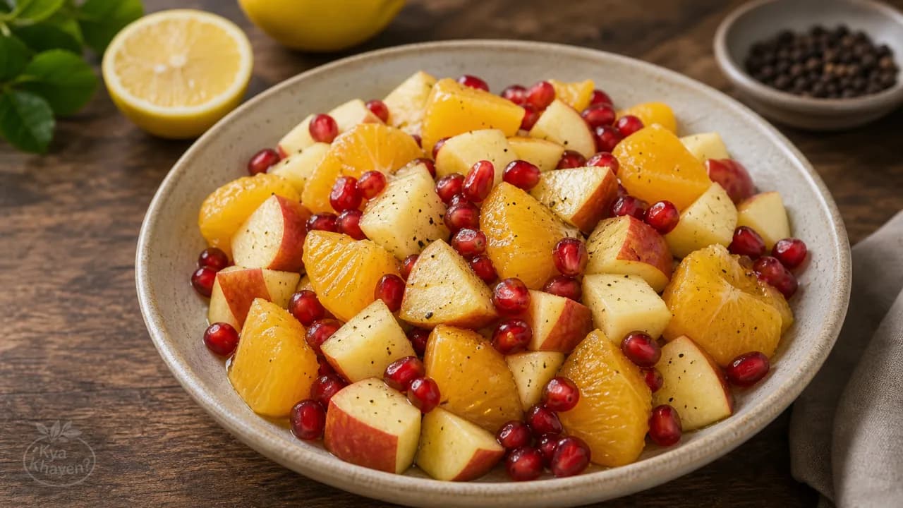 Steamed Fruit Salad (Apple, Orange and Pomegranate)