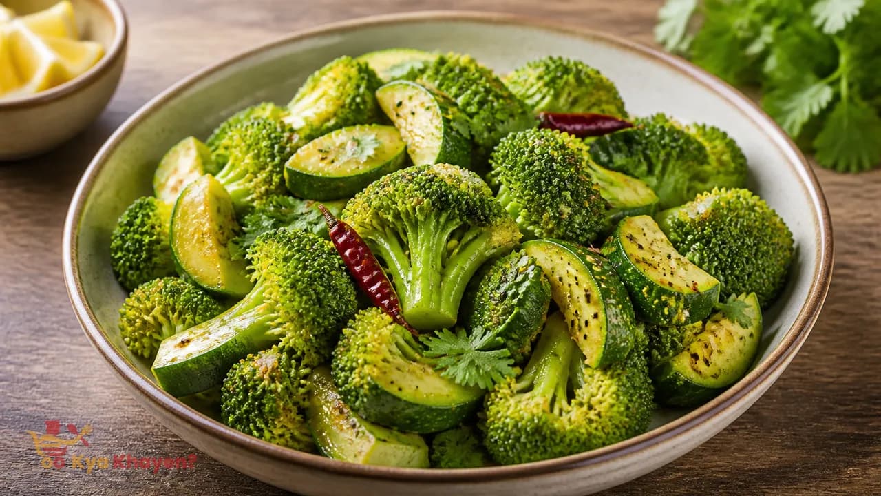 Microwave Broccoli with Zucchini