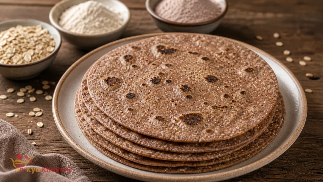 Multigrain-Chapati (1/3 Oat Flour, 1/3 Barley Flour, 1/3 Ragi Flour)
