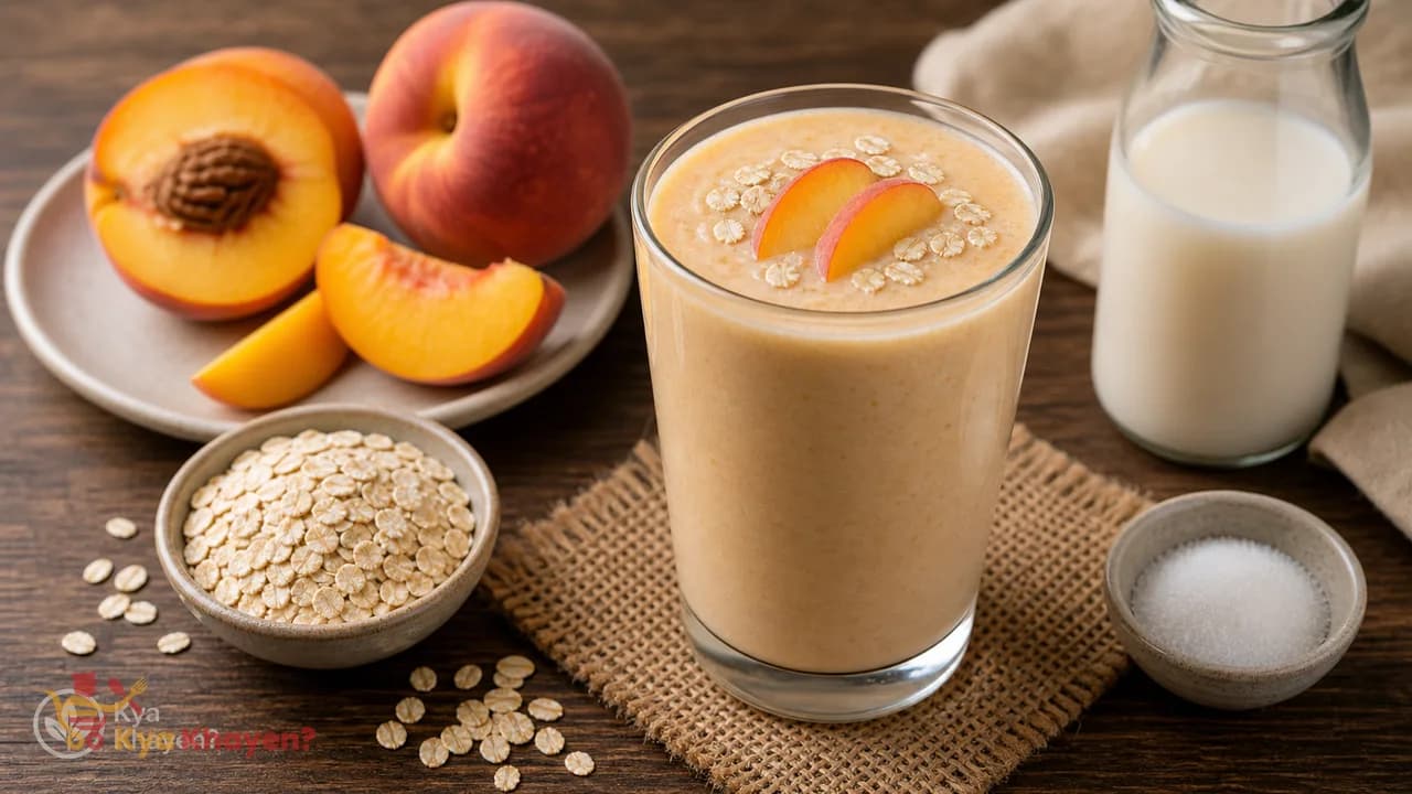 Oats-Peach Milk Shake