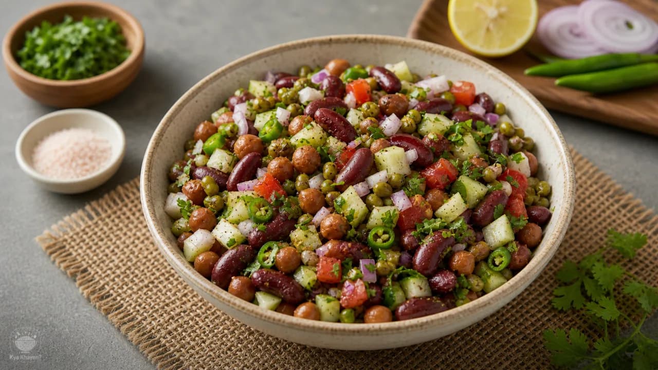 Three Bean Salad (Rajma, Kala Chana, Green Moong Dal)