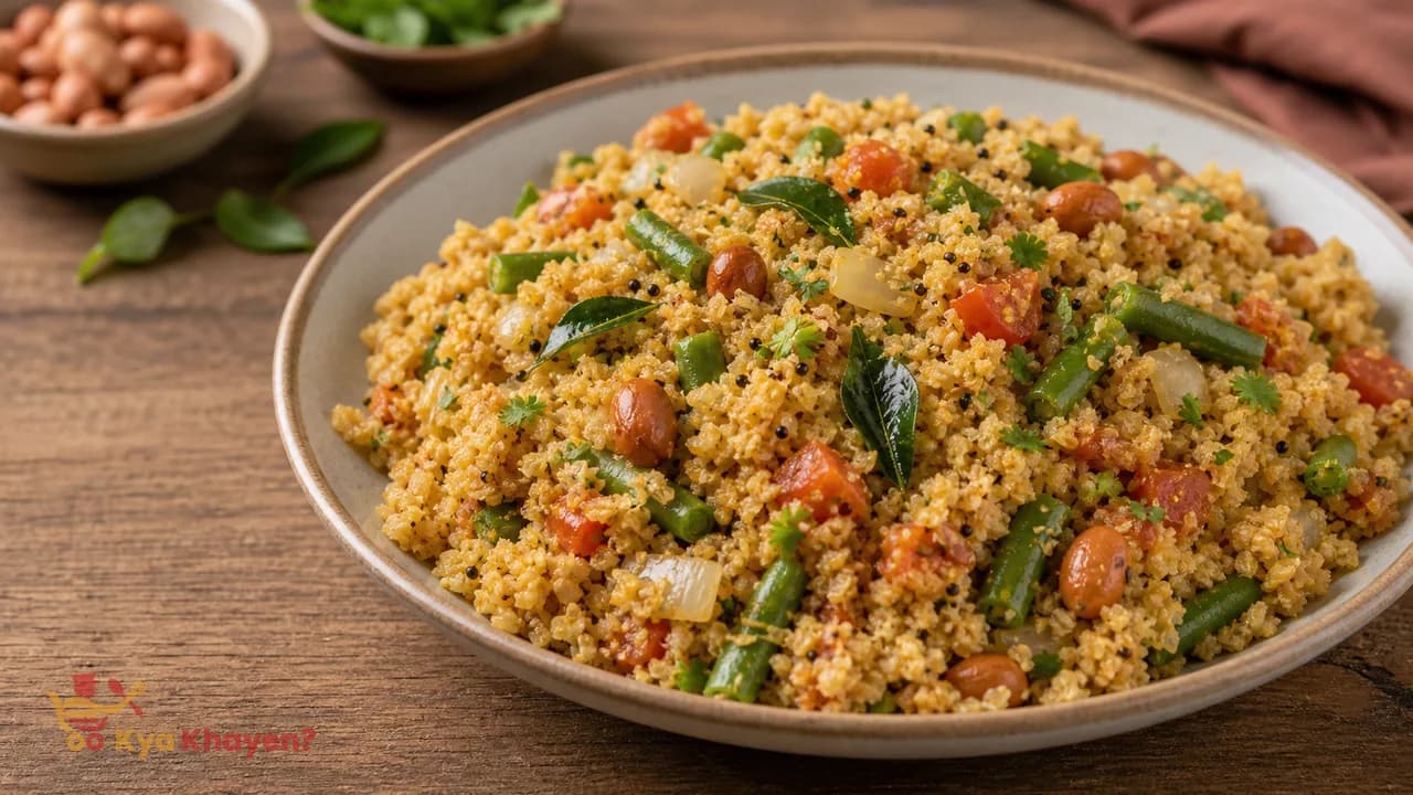 Vegetable Oats Upma (Add Beans, Onions, Tomatoes and Peanuts)