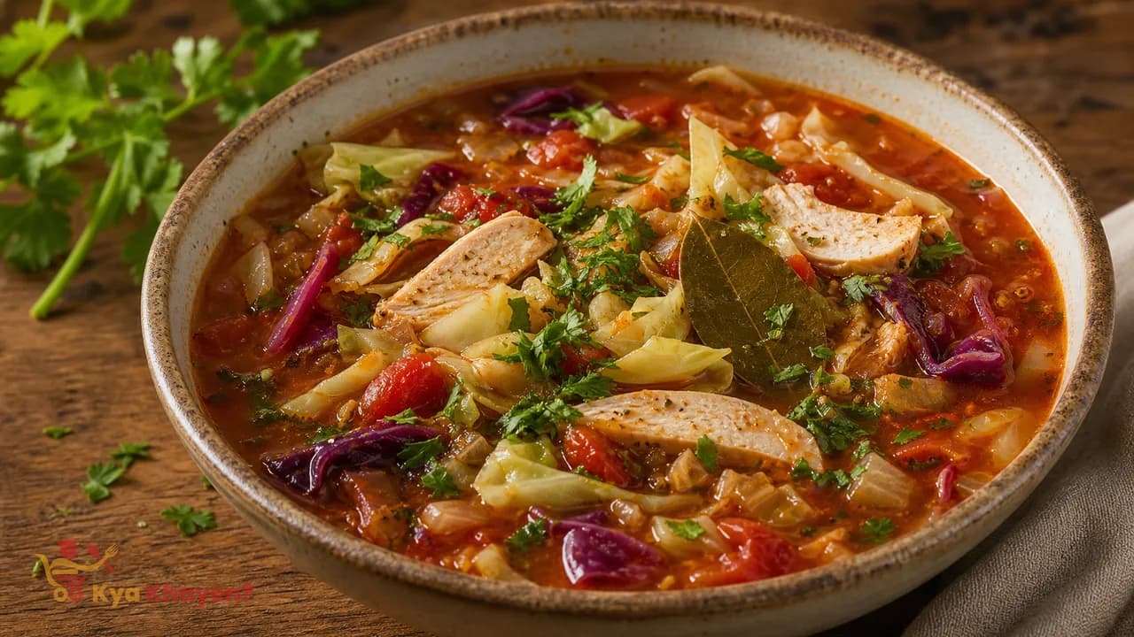 Stuffed Cabbage Soup with Chicken