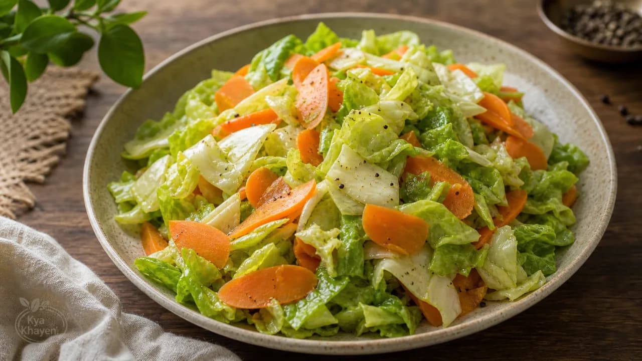 Steamed Carrot Lettuce Salad