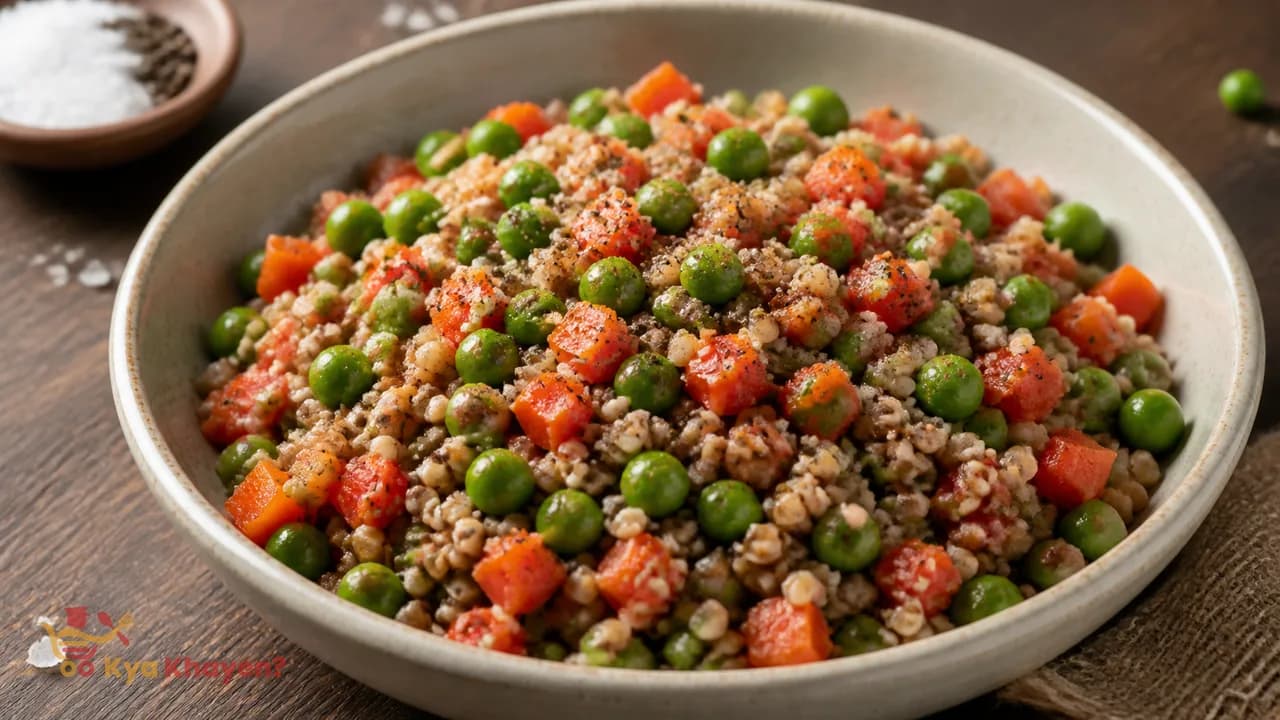 Boiled Buckwheat with Carrot and Peas