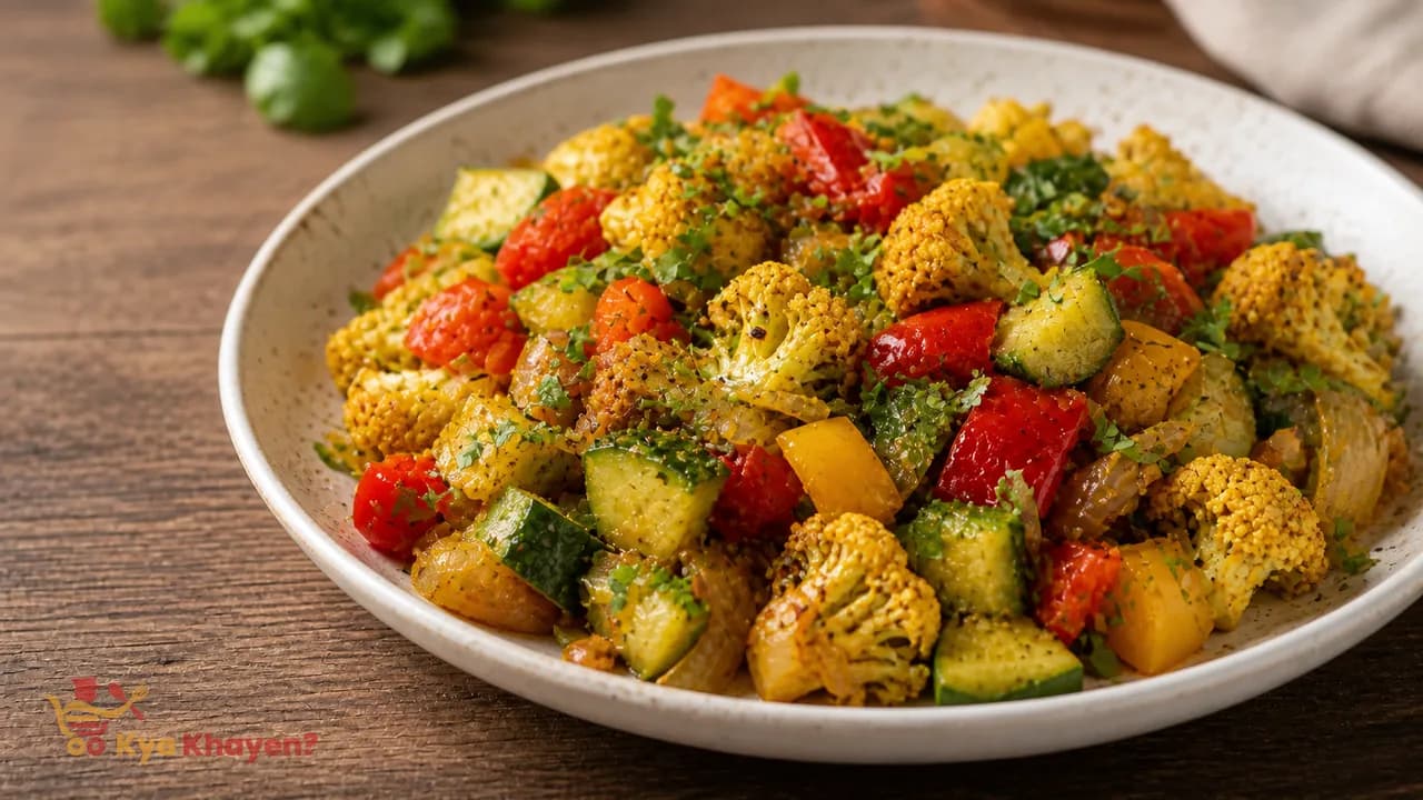 Stir Fry Vegetables (Cauliflower, Cucumber, Red, Yellow Bell Peppers)