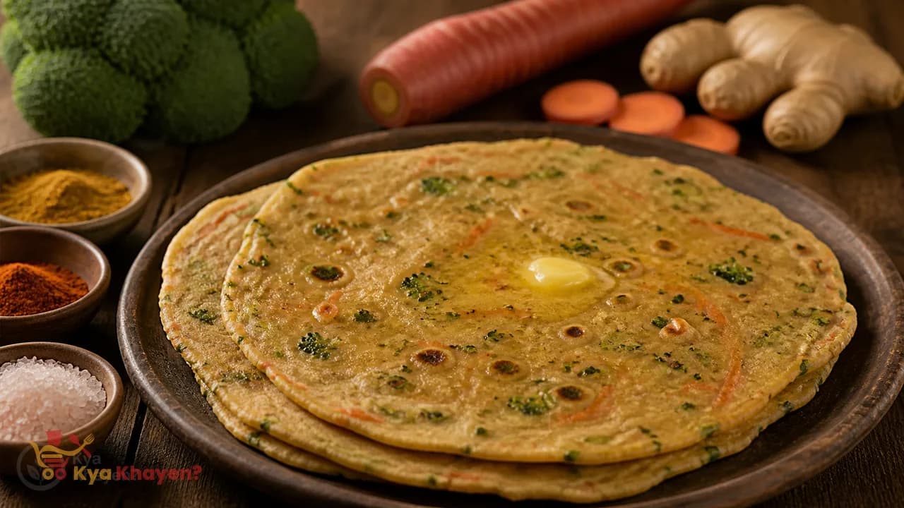 Gluten Free Chapati with Carrot and Broccoli