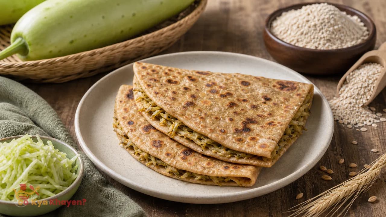 Ghiya Stuffed Oat Bran Chapati (30% Oat Bran, 70% Wheat Flour)