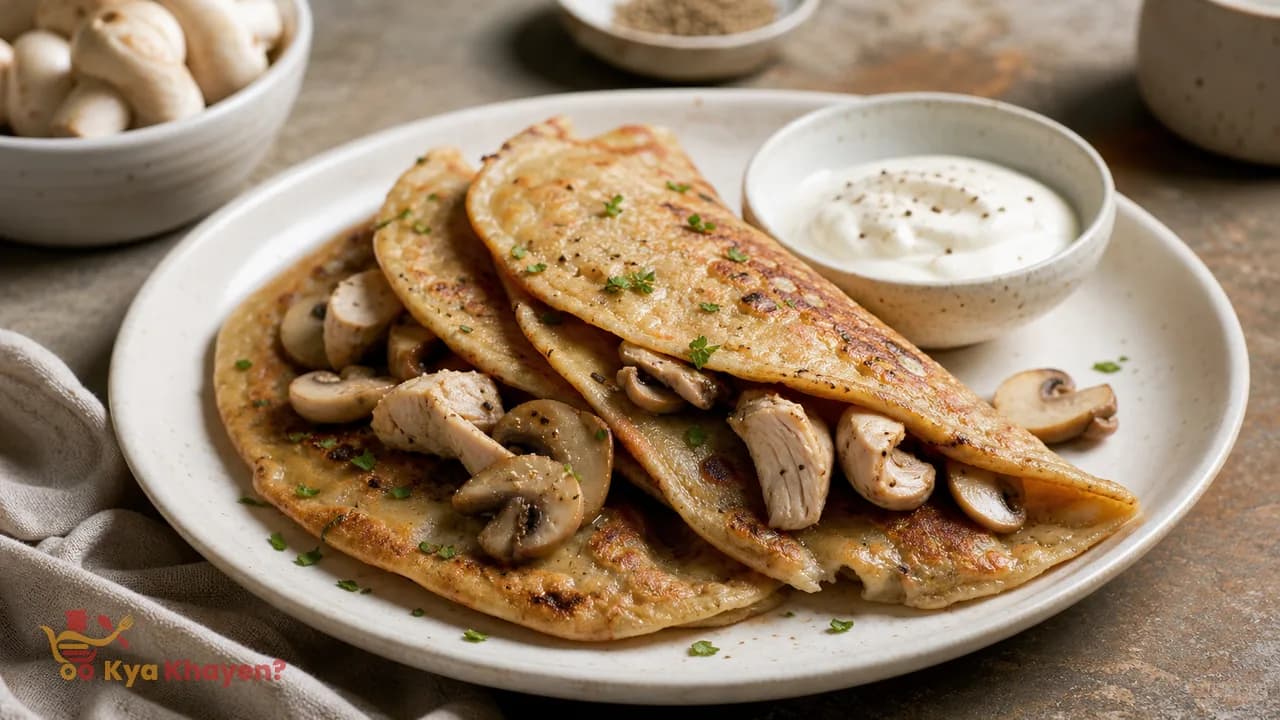 Chicken and Mushroom Pancake