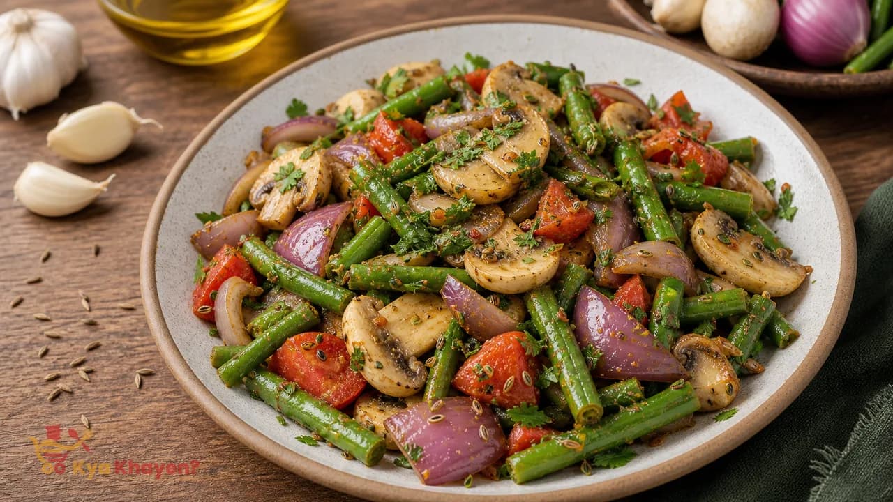 Saute Vegetables (Beans, Onion, Mushrooms)
