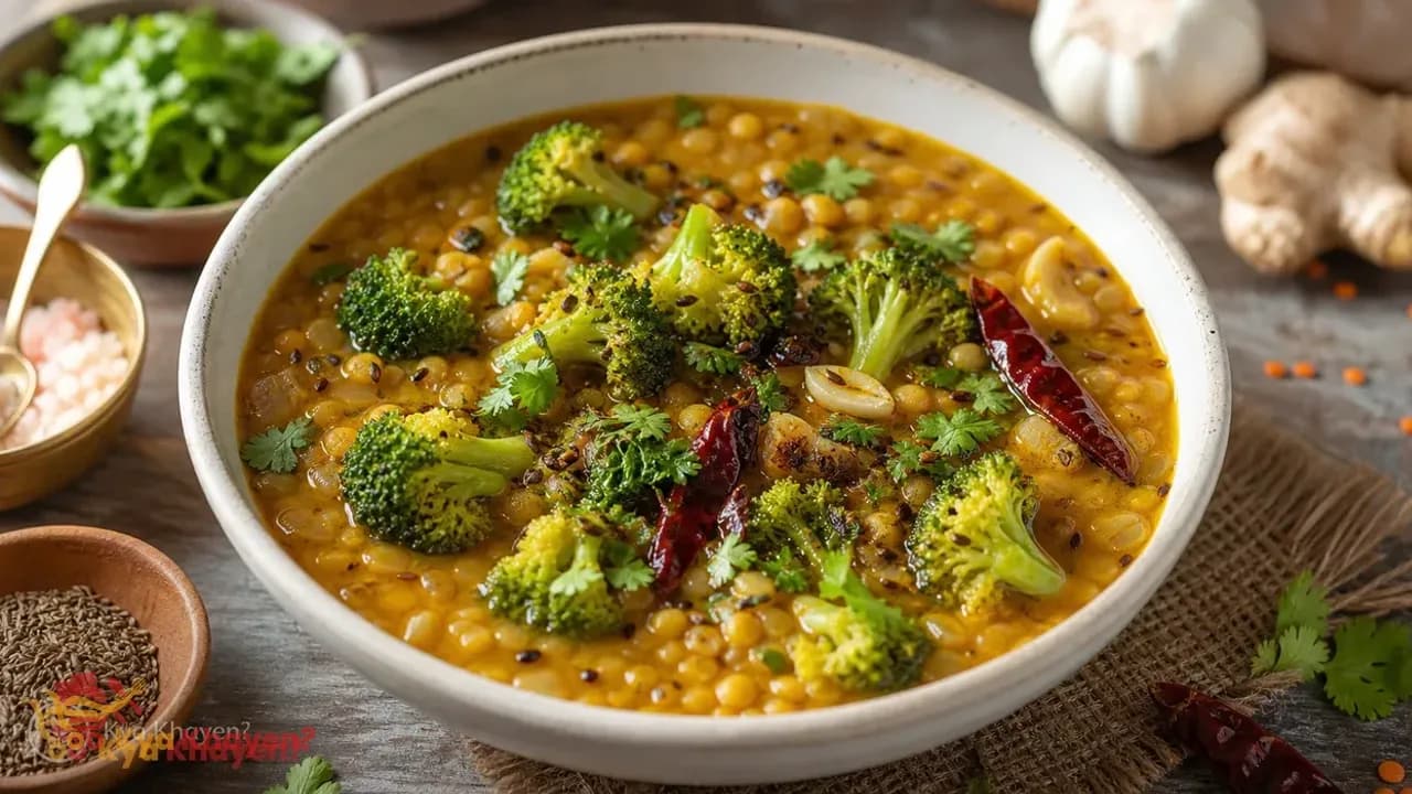 Masoor Dal Tadka with Broccoli
