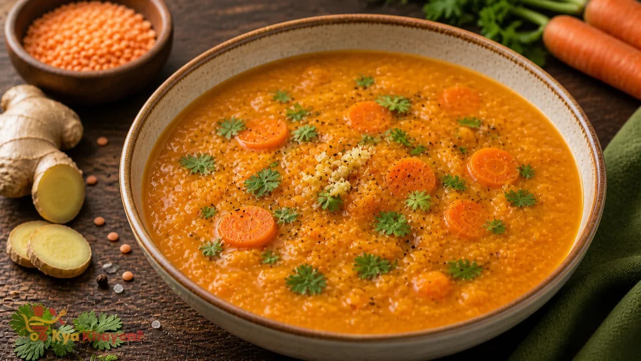 Carrot Soup with Lentils and Ginger