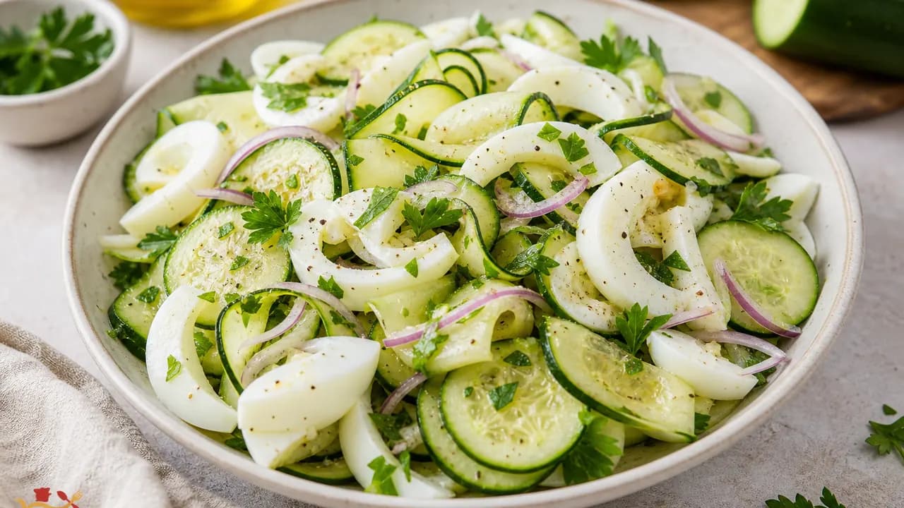 2 Egg Whites Salad (Boiled Egg, Cucumber, Zucchini, Parsley)