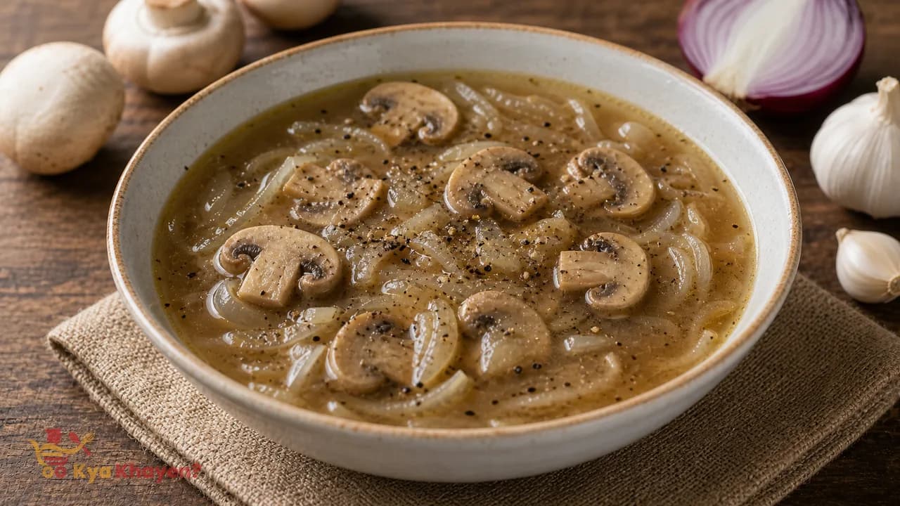 Mushroom-Onion Soup (Sprinkle Black Pepper)