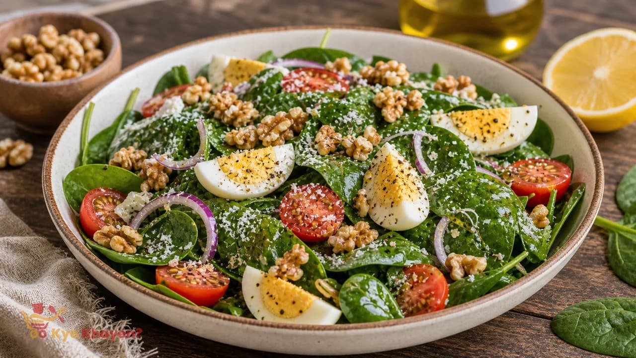 Fresh Spinach Salad with Walnuts