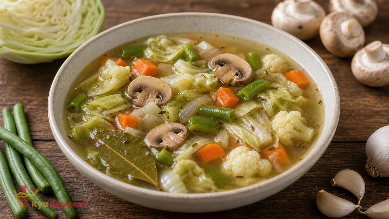 Mushroom and Cabbage Vegetable Soup
