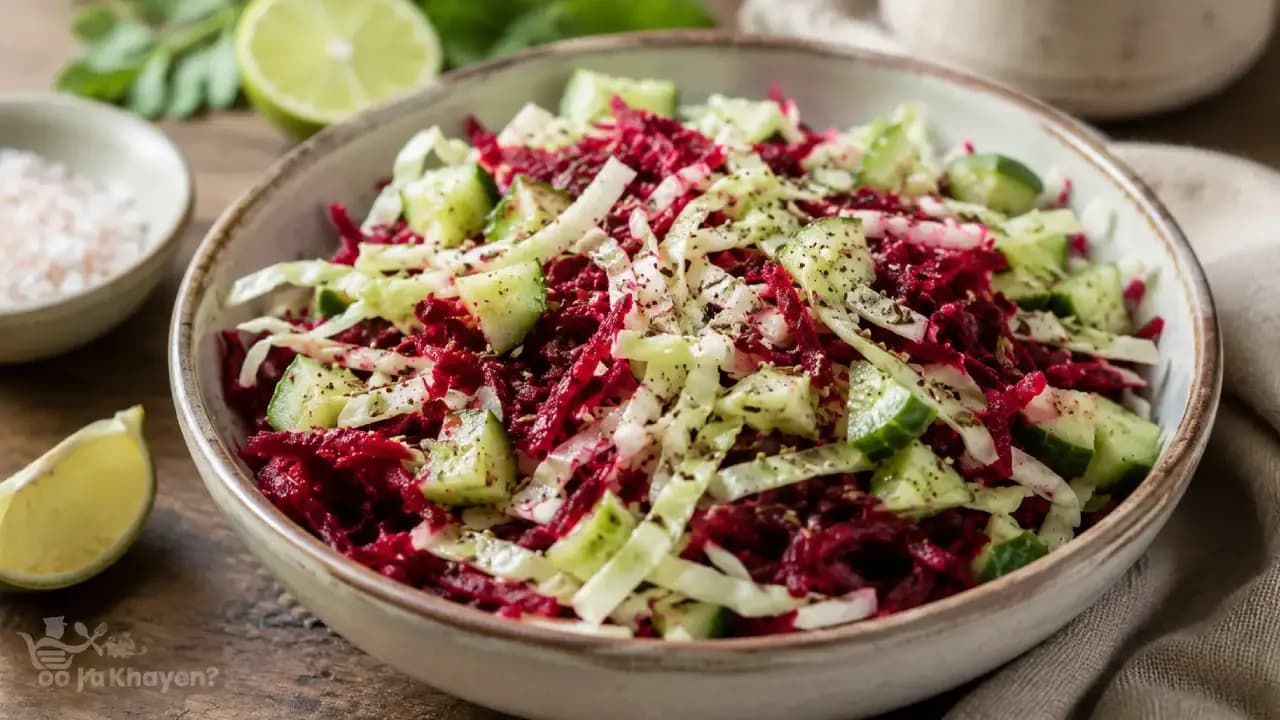 Green Salad with Grated Beetroot