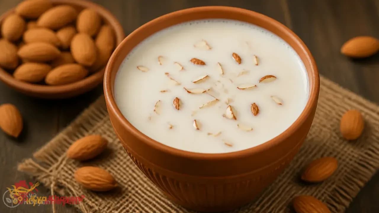 Milk with Chopped Almonds