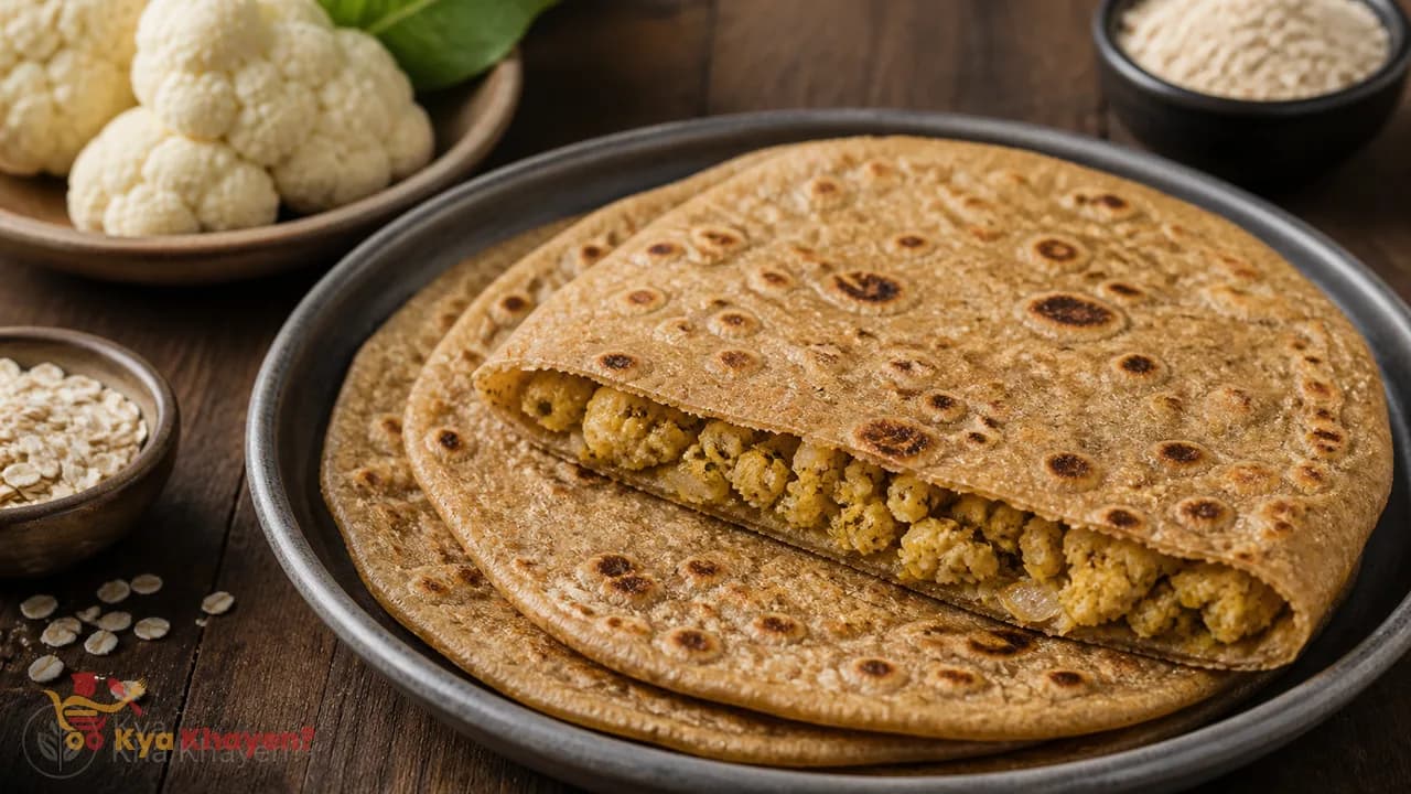 Gobhi Stuffed Oat Bran Chapati (30% Oat Bran, 70% Oat Flour)