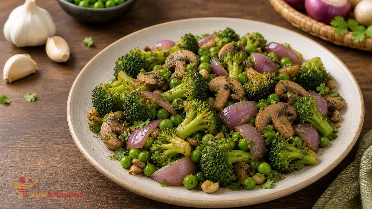 Saute Vegetables (Broccoli, Onion, Peas, Mushrooms)