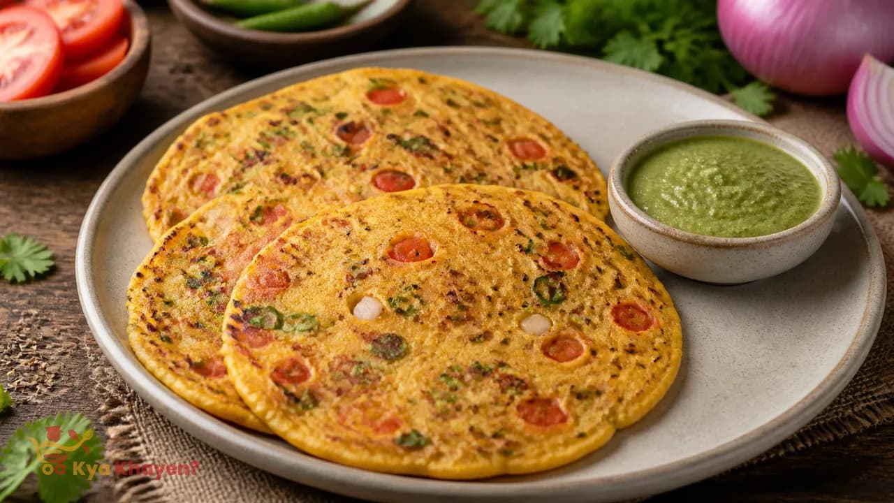Tomato Onion Besan Cheela