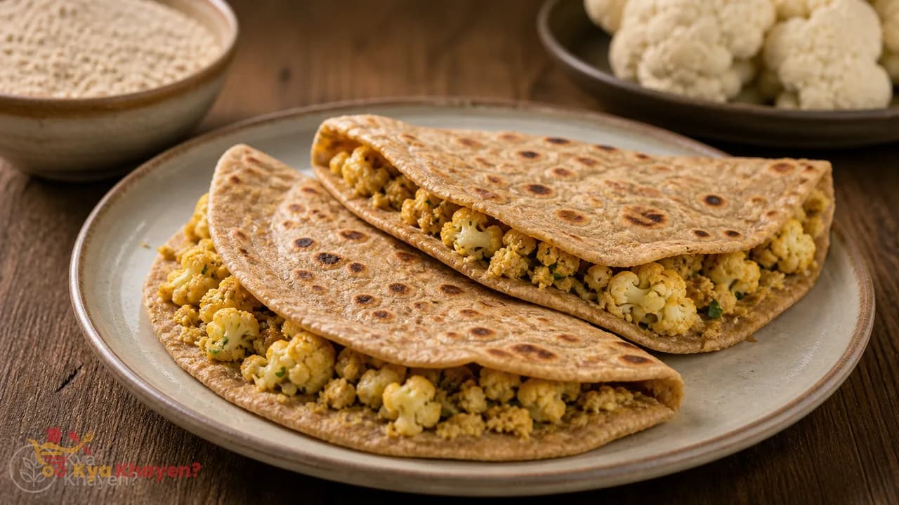 Gobhi Stuffed Wheat Bran Chapati