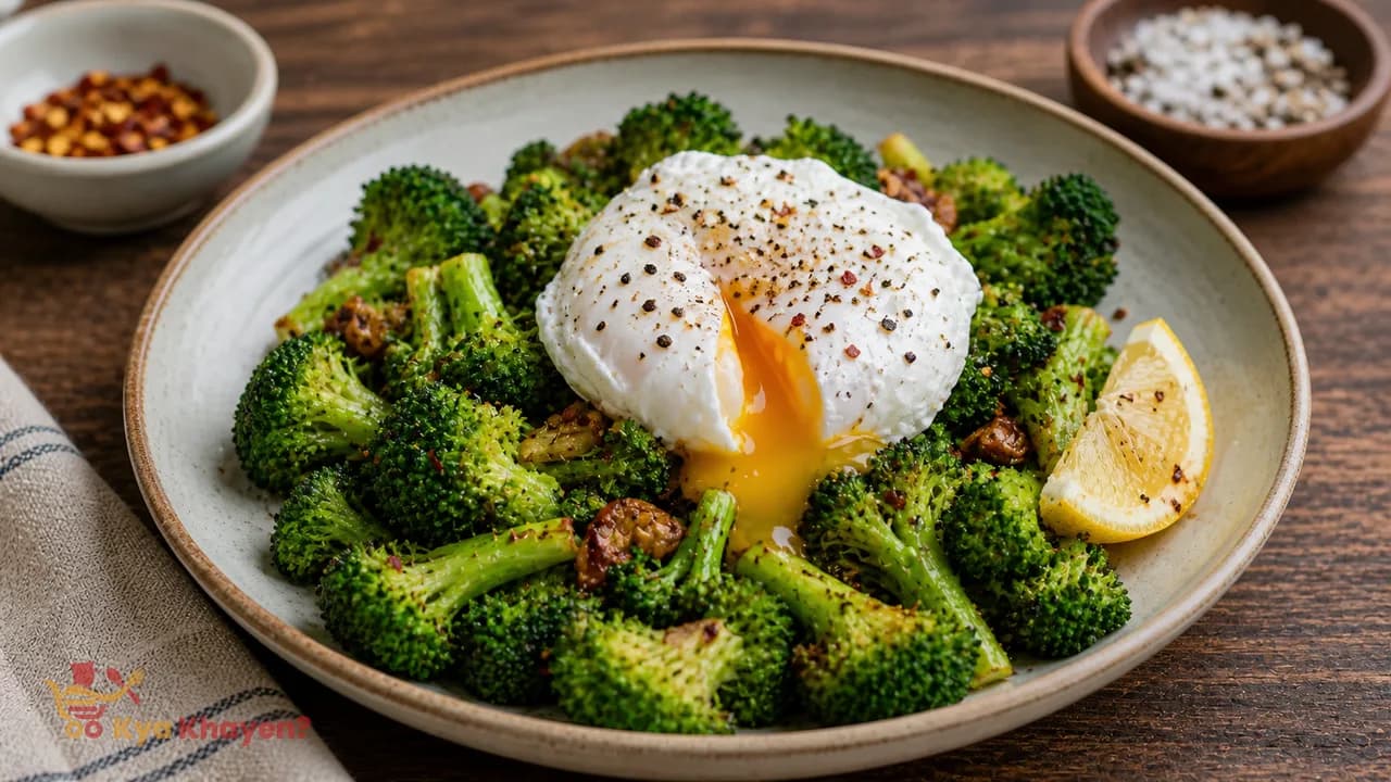 Sauteed Broccoli with Poached Egg