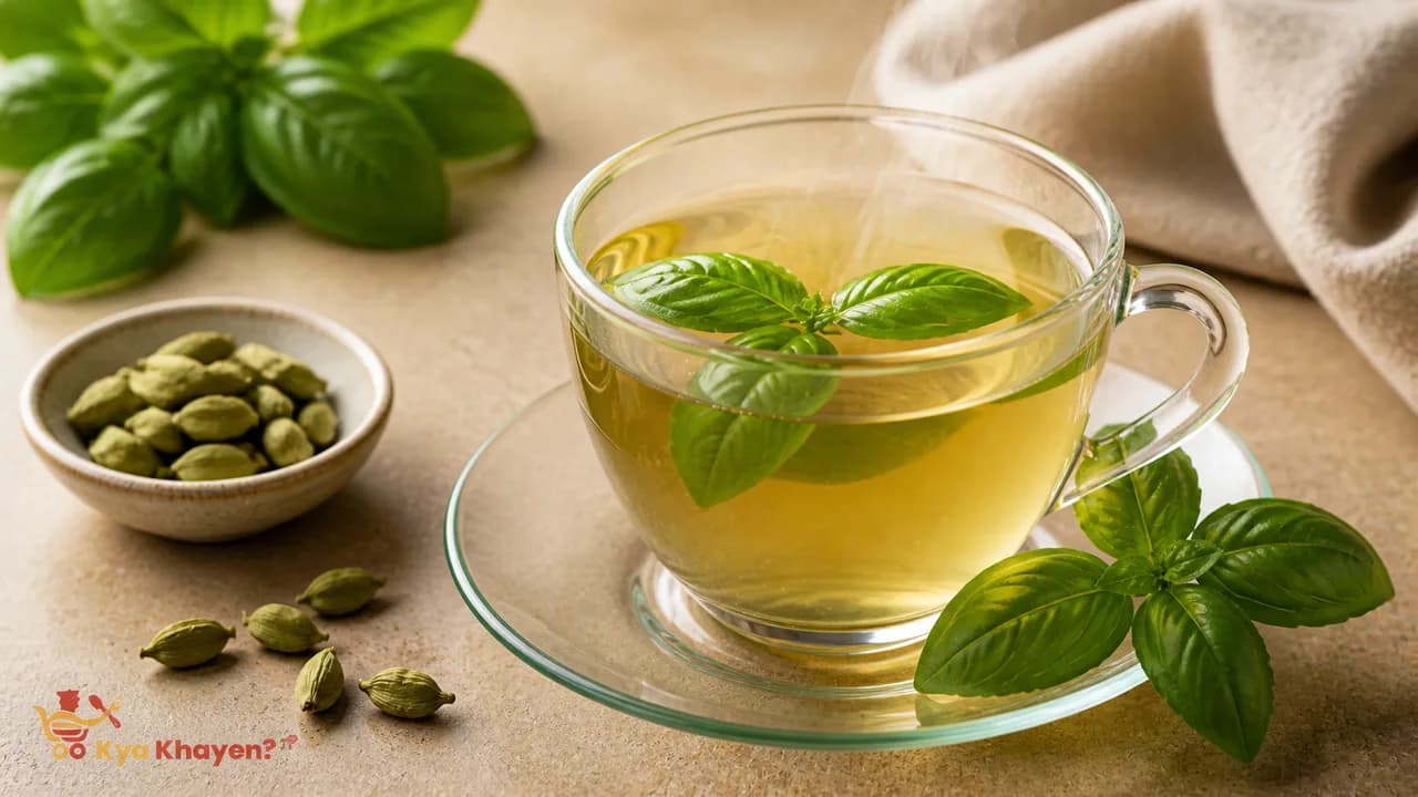 Basil Hot Sip with Green Cardamom