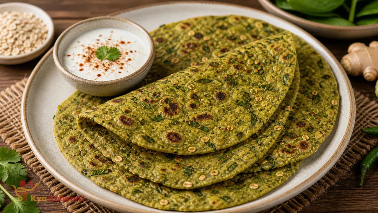 Spinach Thepla with Oats and Barley