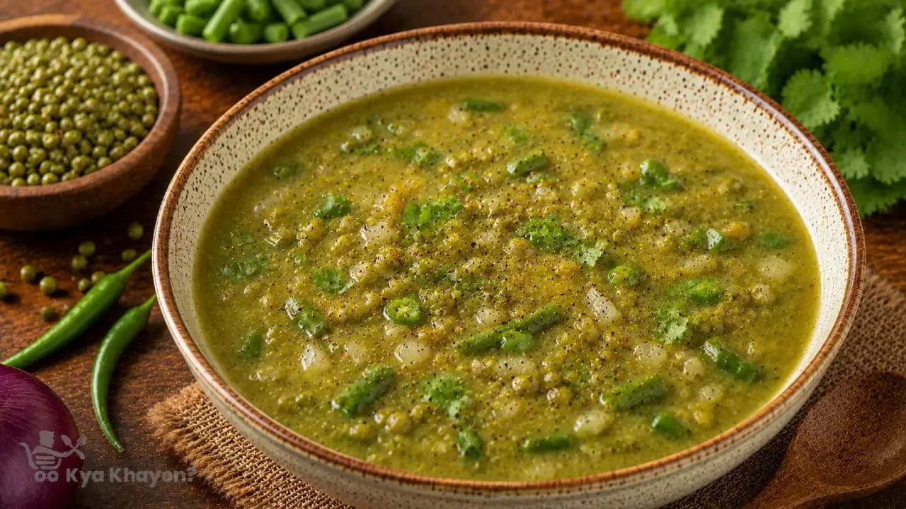 Green Moong Dal Soup (Add Beans and Onion)