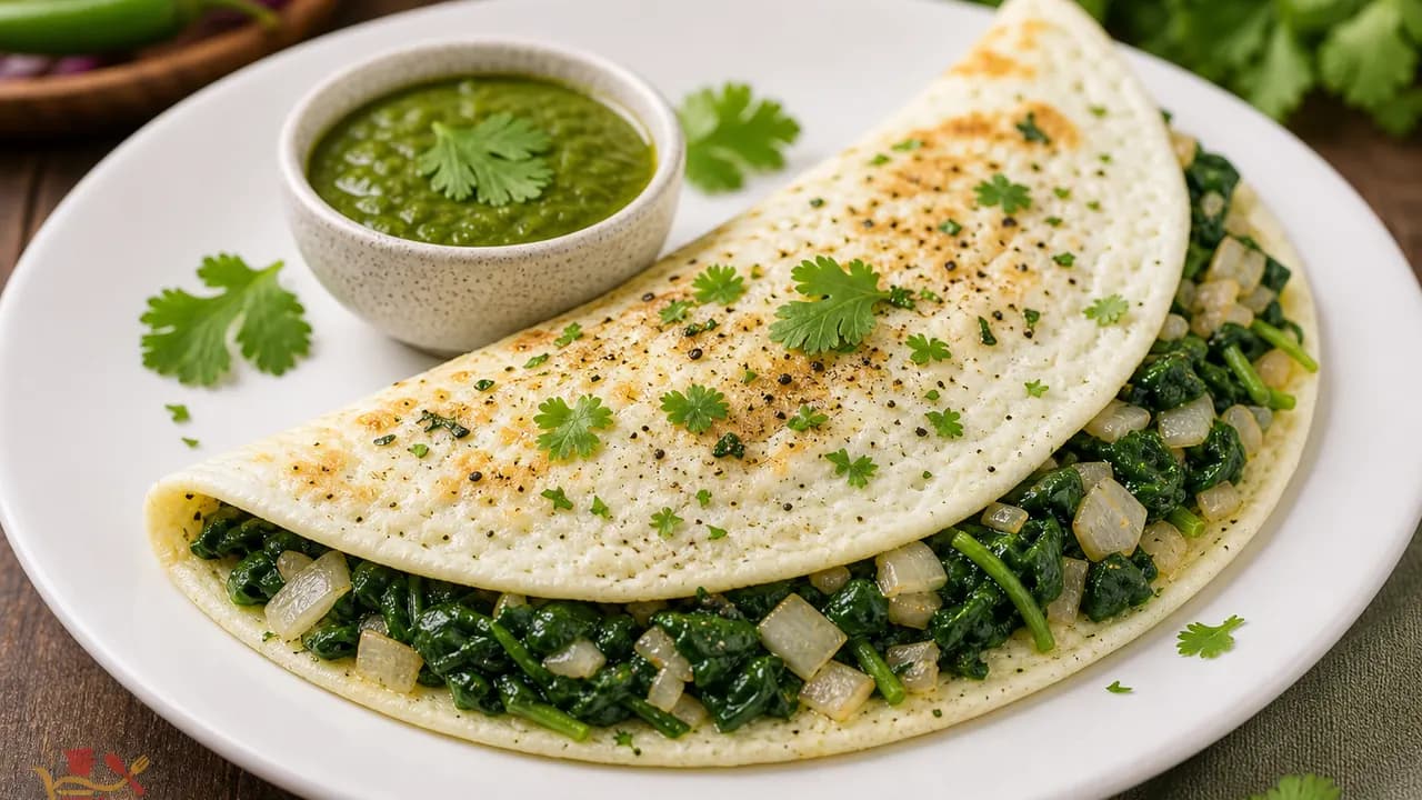 2 Egg Whites Omelette Stuffed with Spinach
