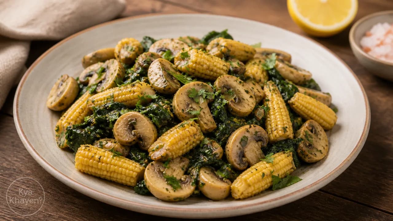 Stir Fried Mushroom with Baby Corn