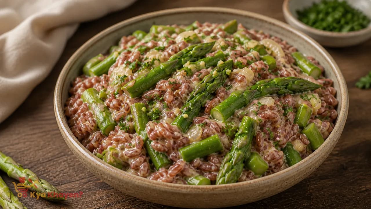 Red Rice with Asparagus