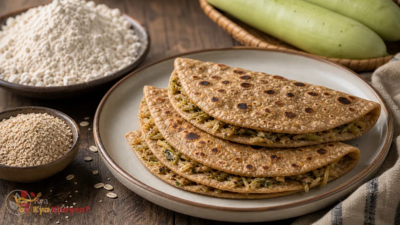 Ghiya Stuffed Oat Bran Chapati (30% Oat Bran, 70% Oat Meal)