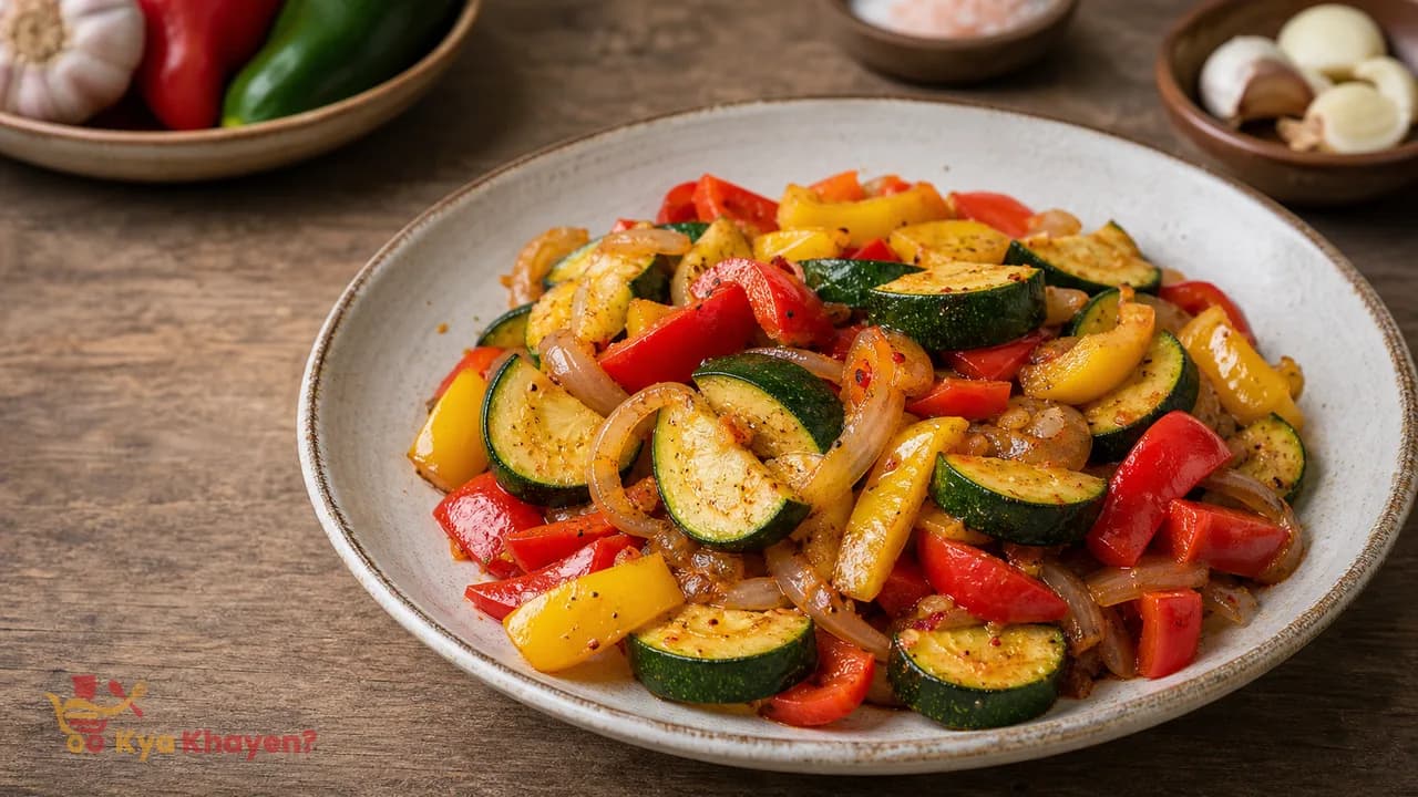 Saute Zucchini with Bell Peppers