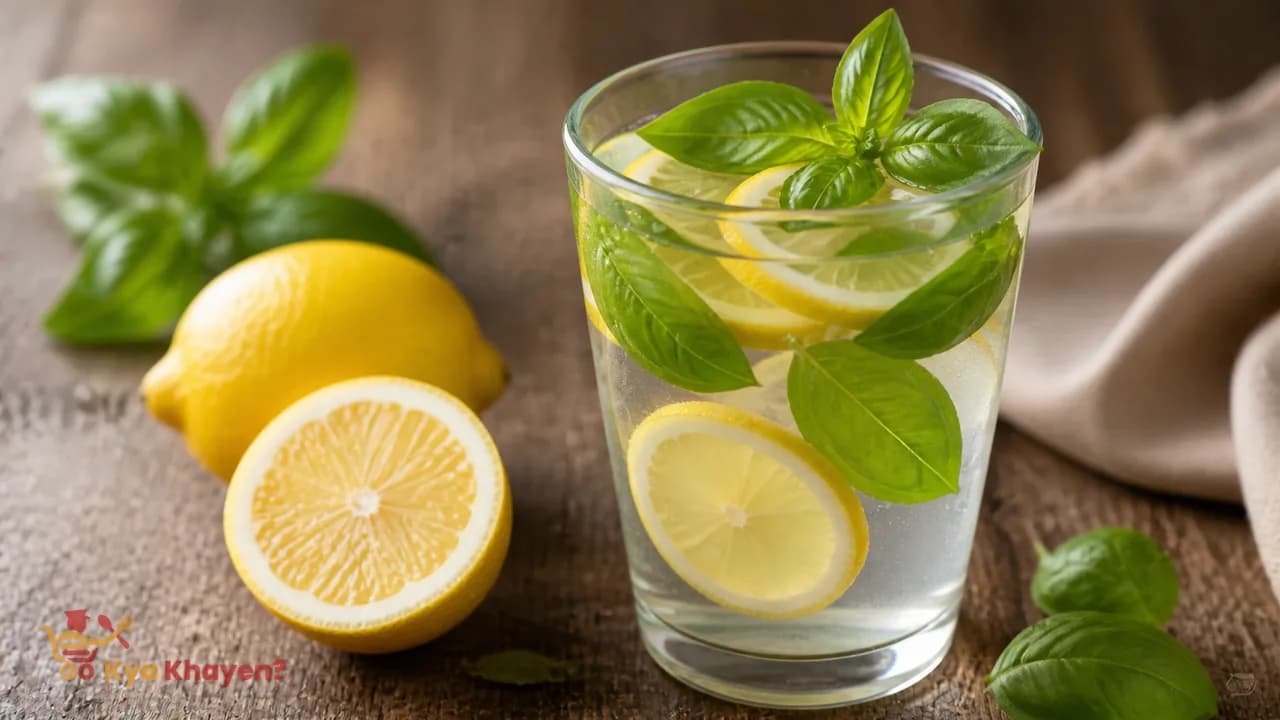 Infused Drink with Lemon and Basil