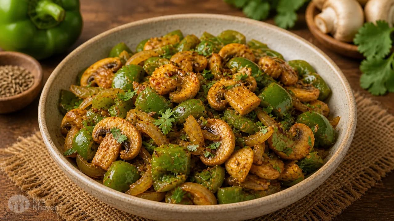 Saute Capsicum, Onion, and Mushrooms