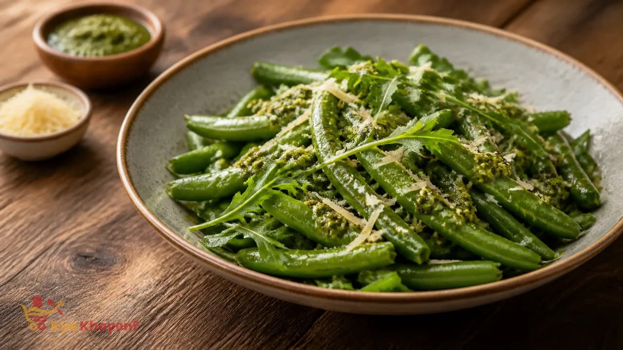 Snap Beans with Arugula