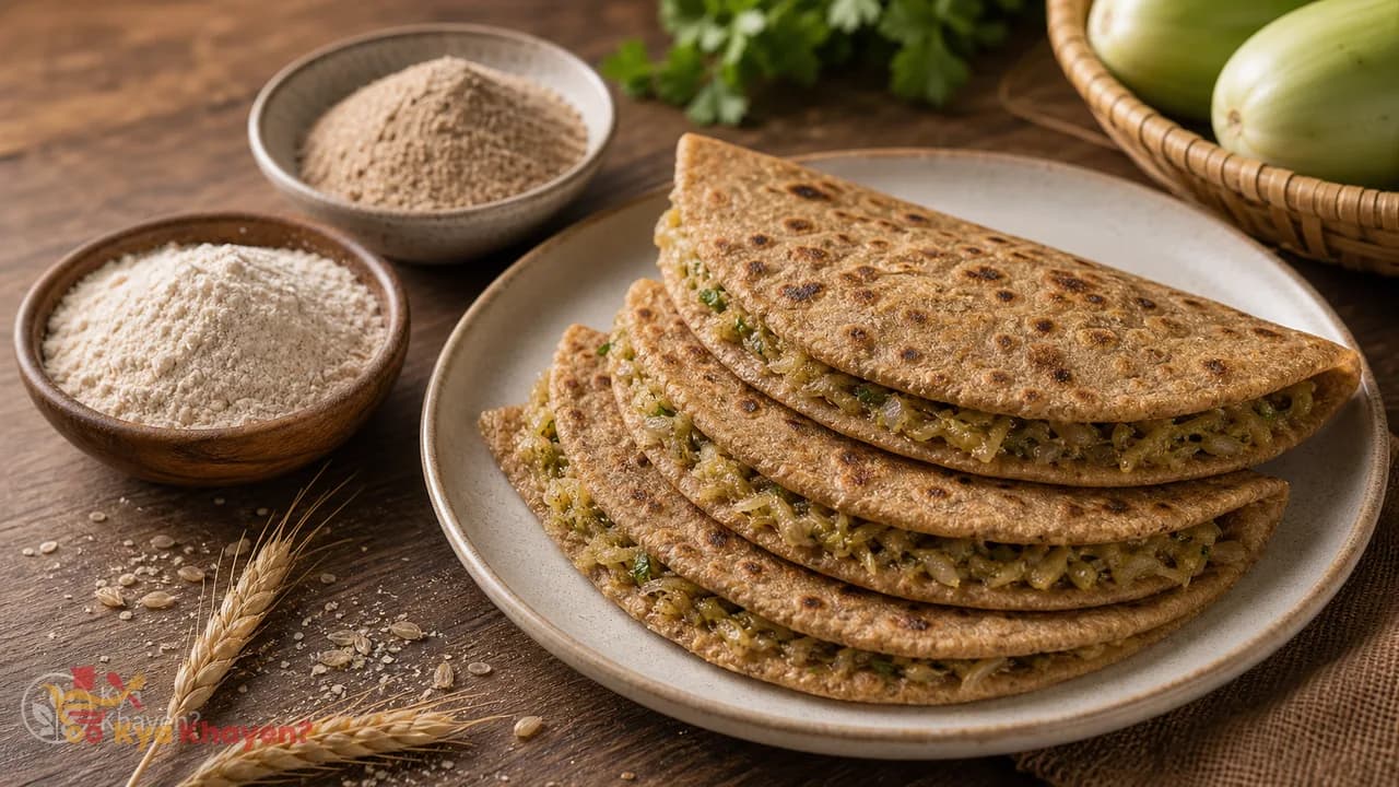 Ghiya Stuffed Wheat Bran Chapati (50% Wheat Bran, 50% Wheat Flour)