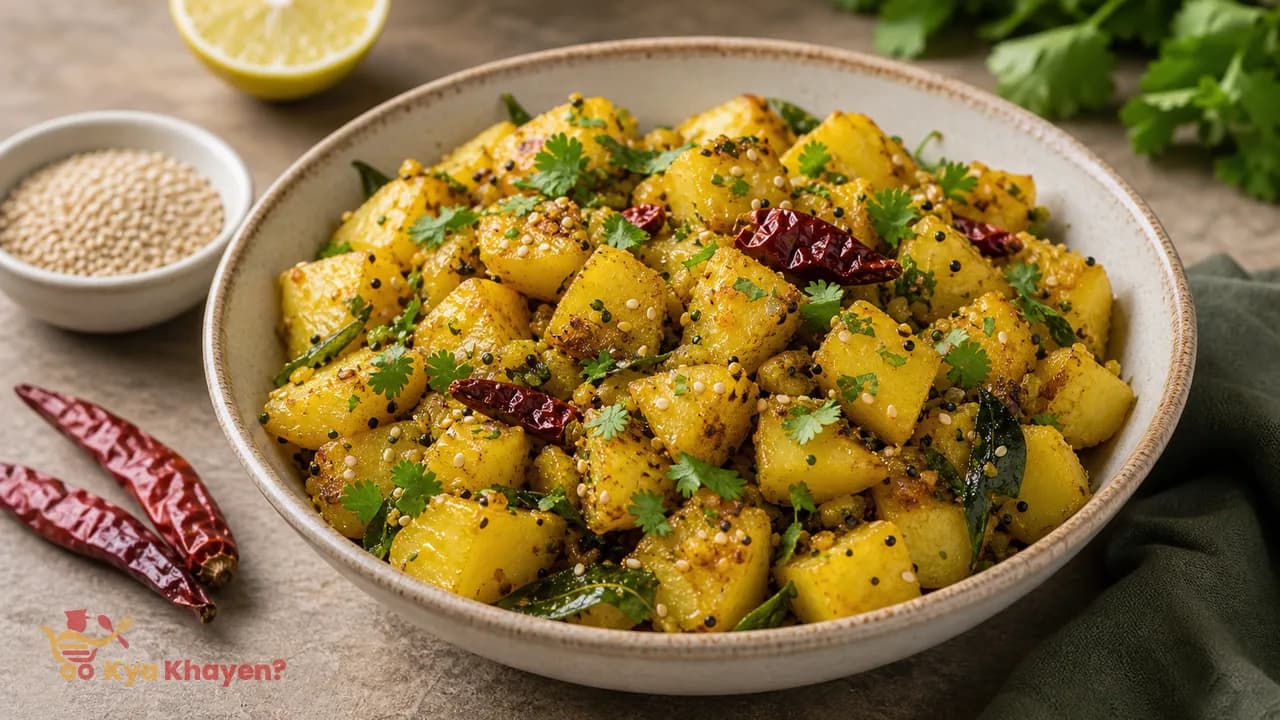 Gujarati Style Potato Sabzi with Sesame Seeds