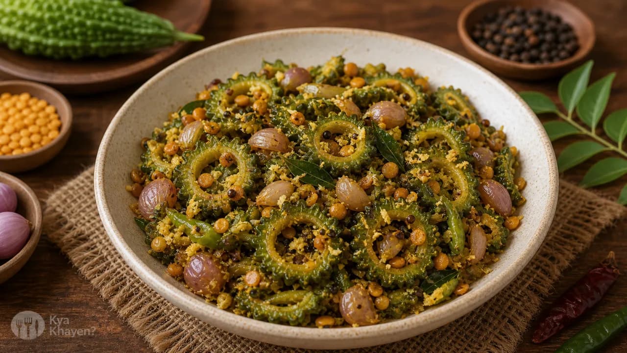 Pavakkai Poriyal ( Bitter Gourd Curry)