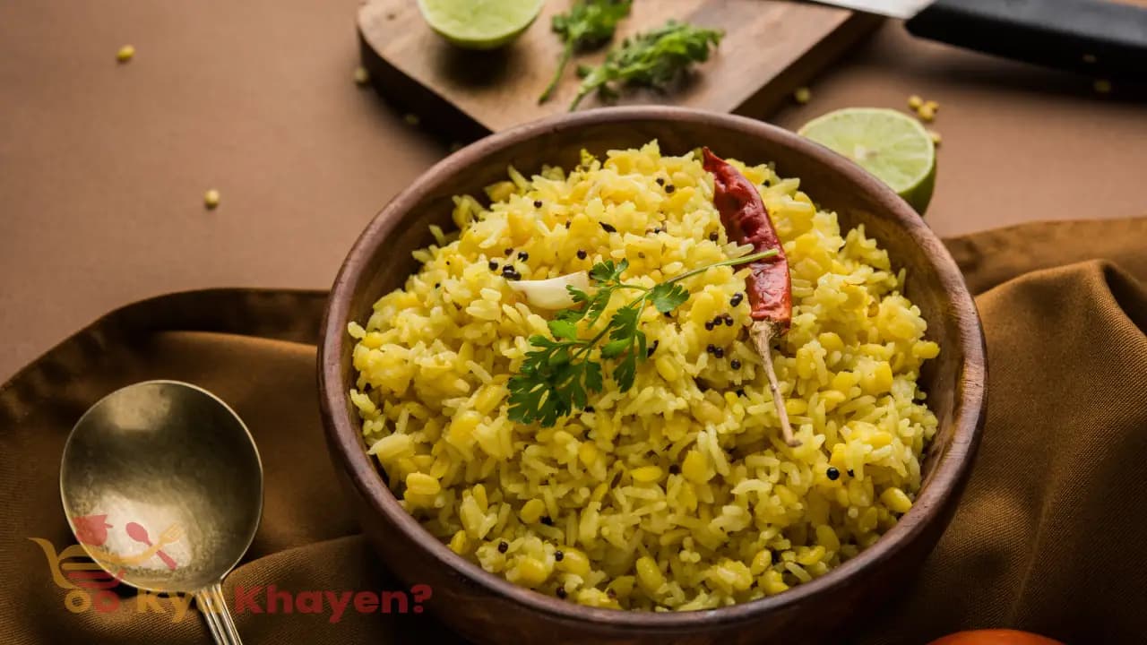 Brown Rice Khichdi Cooked with Green Moong Dal