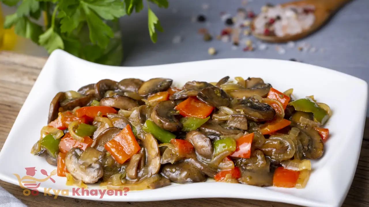 Saute Tofu with Capsicum, Onion and Mushrooms