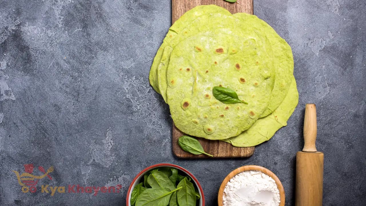 Spinach Stuffed Wheat Bran Chapati (30% Wheat Bran, 70% Wheat Flour)